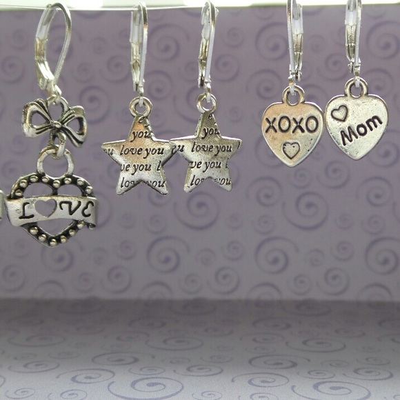 3 Pairs, Tibet Silver Lever Back Earrings - Picture 8 of 8